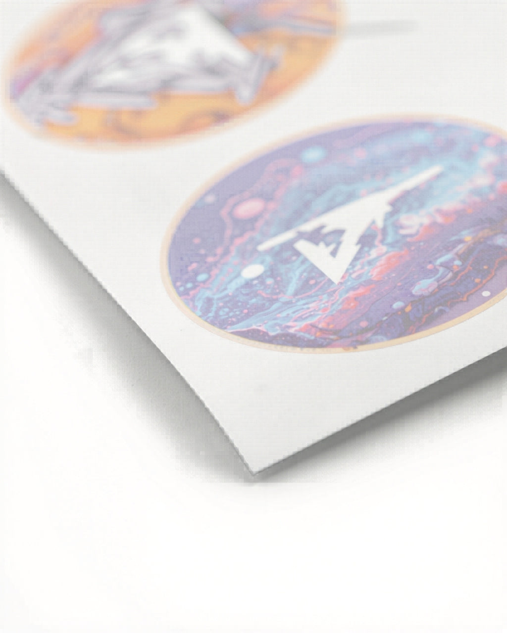 Custom sticker sheets macro detail close-up print quality cut lines