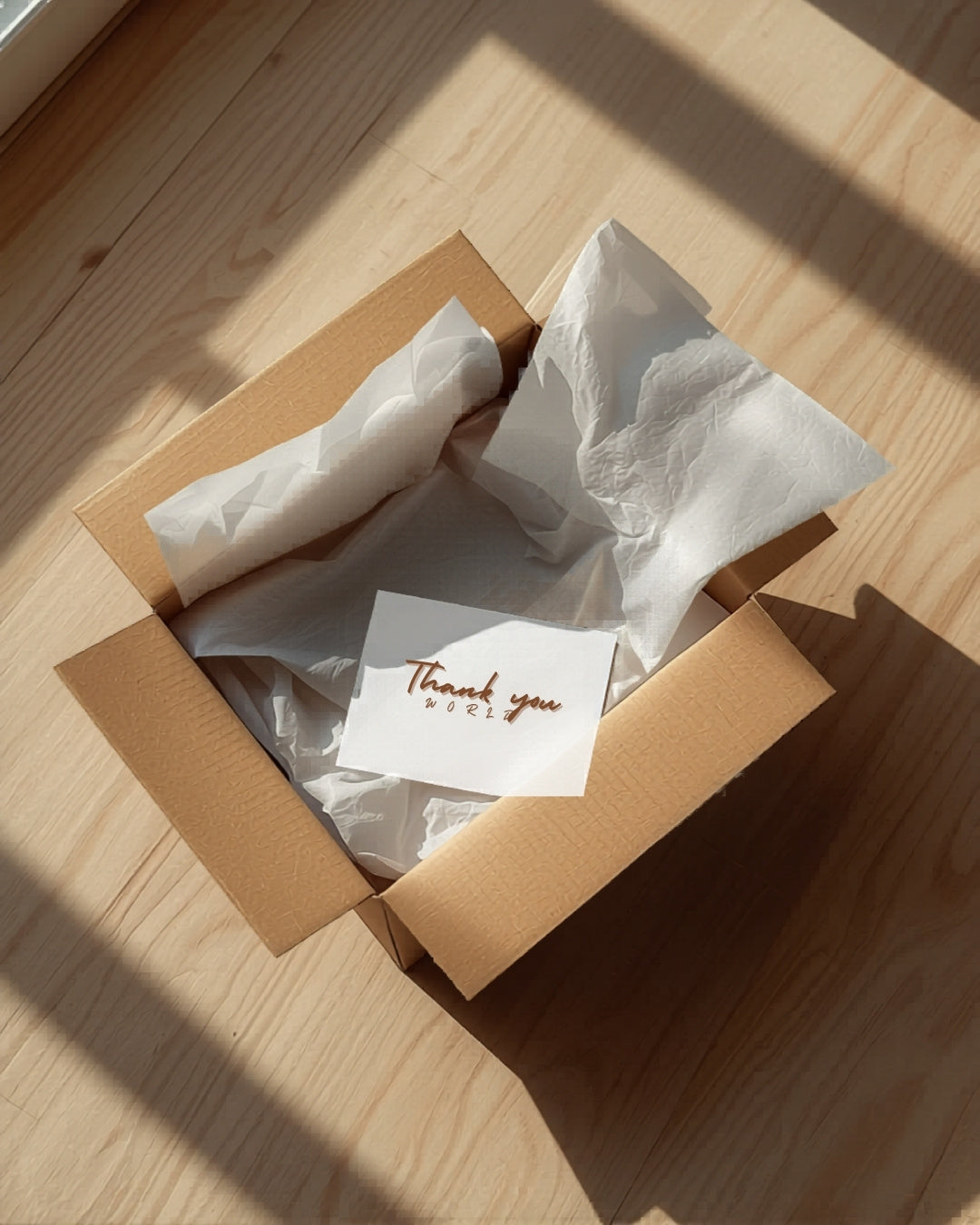 Custom sticker sheets e-commerce packaging lifestyle photography kraft box